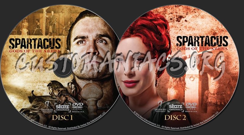 Spartacus Gods of the Arena dvd label