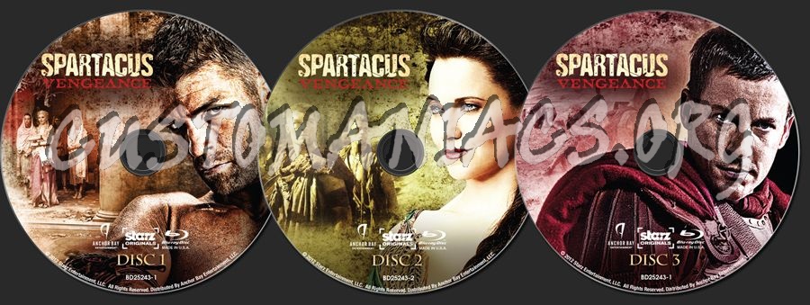 Spartacus Vengeance blu-ray label