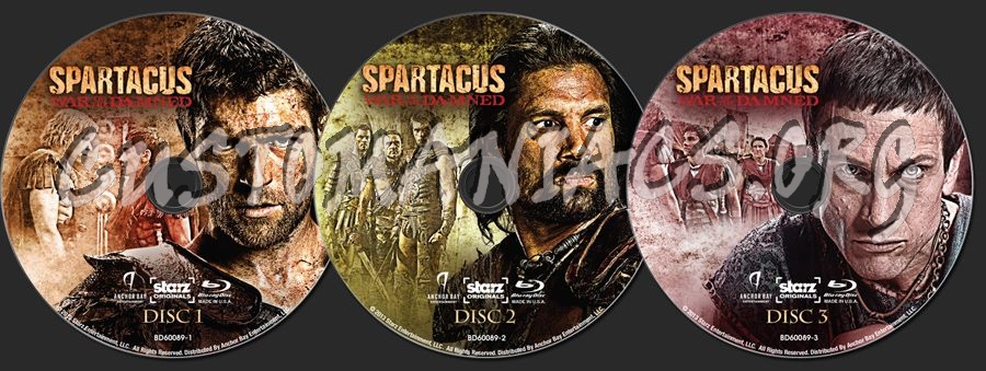 Spartacus War of the Damned blu-ray label