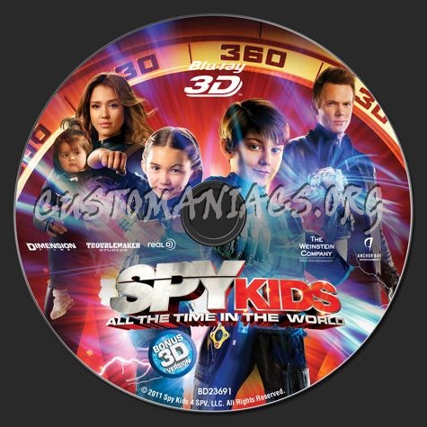 Spy Kids All the Time in the World 3D blu-ray label