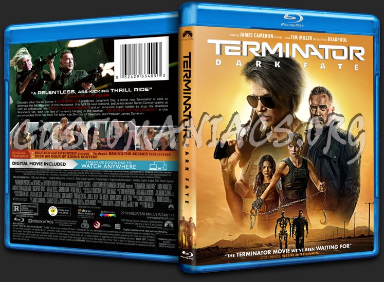 Terminator Dark Fate (2019) blu-ray cover