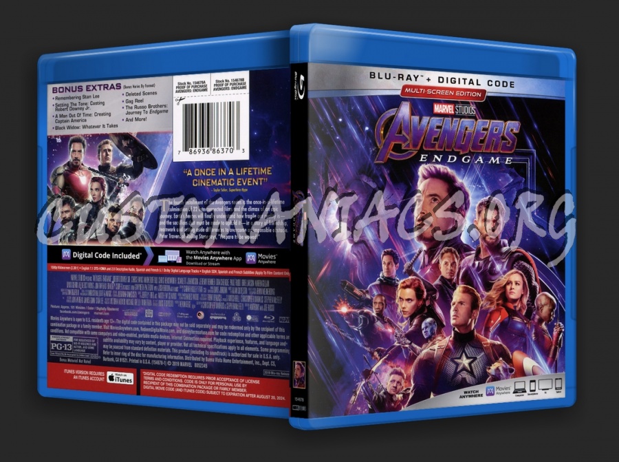 Avengers Endgame blu-ray cover