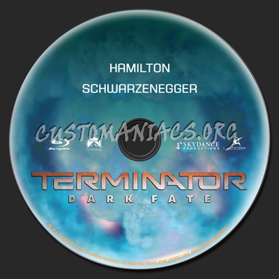 Terminator: Dark Fate blu-ray label