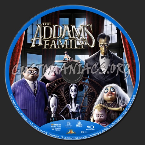 The Addams Family blu-ray label