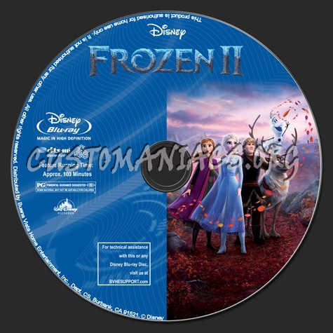 Frozen II blu-ray label