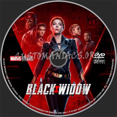 Black Widow (2020) dvd label