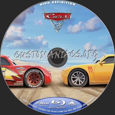 Cars 3 blu-ray label