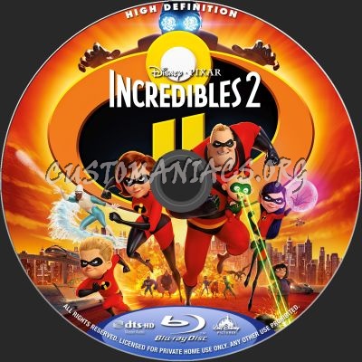 Incredibles 2 blu-ray label