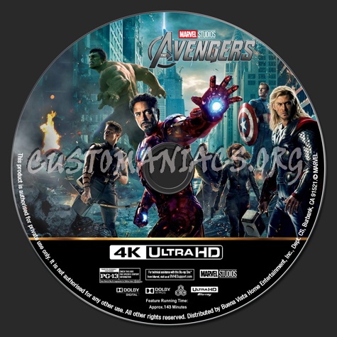 The Avengers 4K blu-ray label