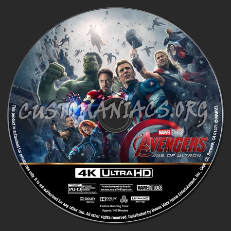 Avengers: Age of Ultron 4K blu-ray label