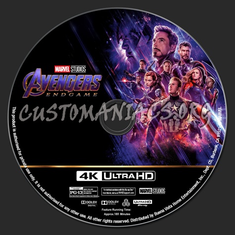 Avengers: Endgame 4K blu-ray label