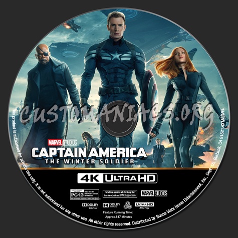 Captain America: The Winter Soldier 4K blu-ray label