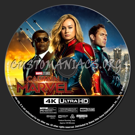 Captain Marvel 4K blu-ray label