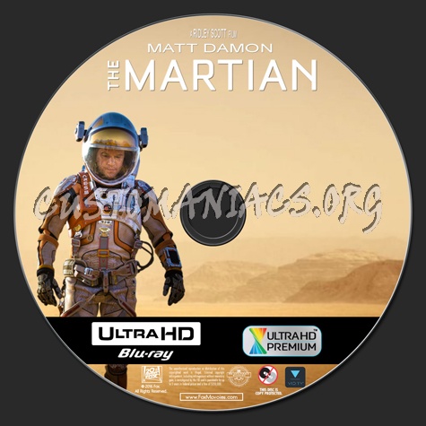 The Martian 4K blu-ray label