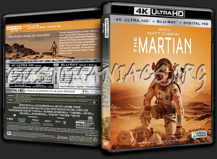 The Martian 4K blu-ray cover