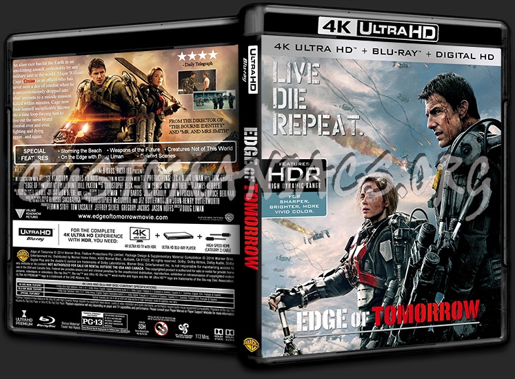 Edge of Tomorrow 4K blu-ray cover