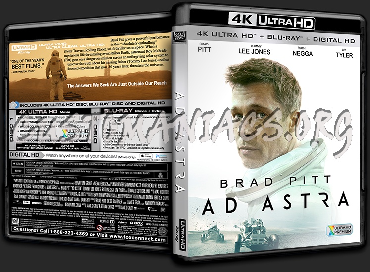 Ad Astra 4K blu-ray cover
