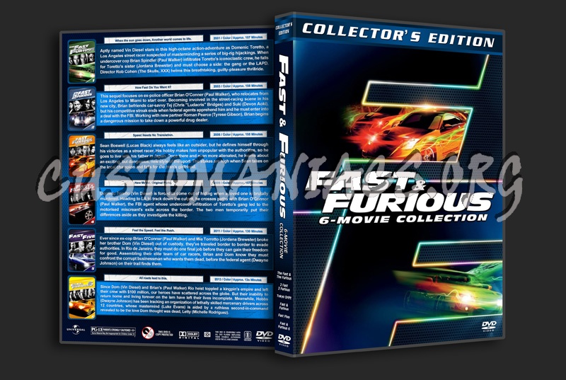 Fast & Furious 6-Movie Collection dvd cover