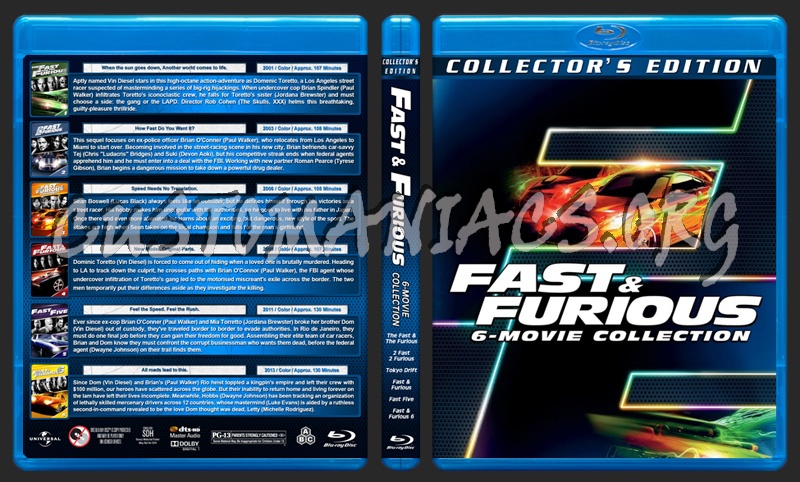 Fast & Furious 6-Movie Collection blu-ray cover