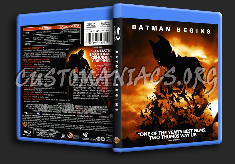 Batman Begins blu-ray cover