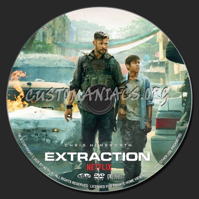 Extraction (2020) dvd label