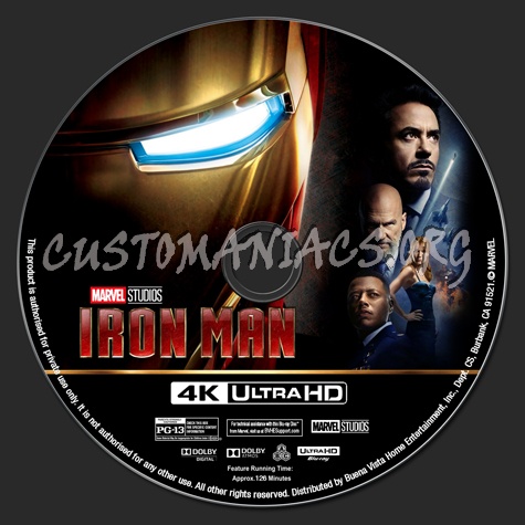 Iron Man 4K blu-ray label