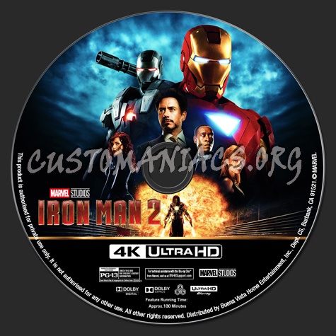 Iron Man 2 4K blu-ray label