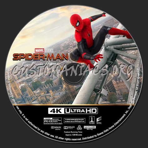 Spider-Man: Far From Home 4K blu-ray label