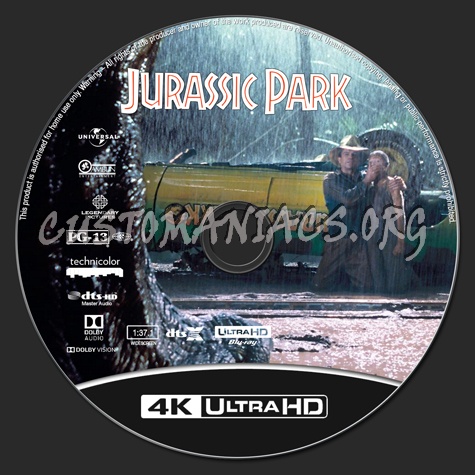 Jurassic Park 4K blu-ray label