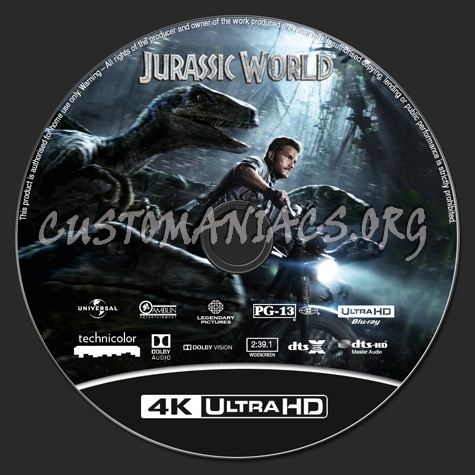 Jurassic World 4K blu-ray label