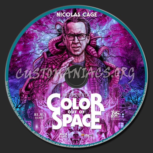 Color Out Of space blu-ray label