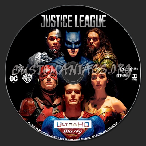 Justice League 4K blu-ray label