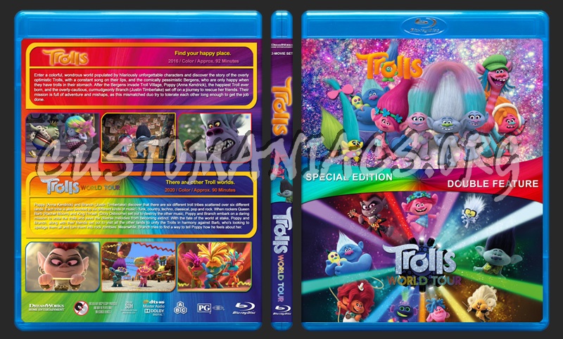 Trolls Double Feature blu-ray cover