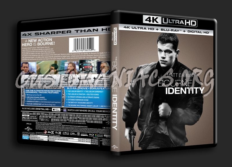 The Bourne Identity 4K blu-ray cover