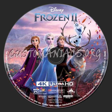 Frozen II 4K blu-ray label