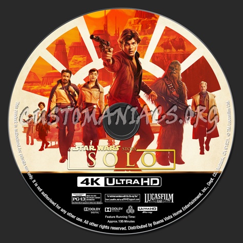 Solo: A Star Wars Story 4K blu-ray label