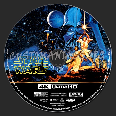 Star Wars: A New Hope 4K blu-ray label
