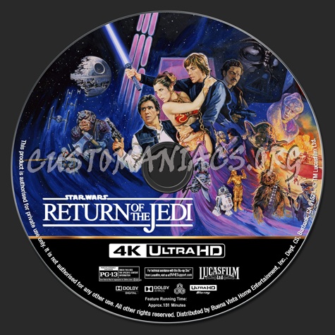 Star Wars: Return of the Jedi 4K blu-ray label