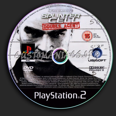 Splinter Cell Double Agent dvd label