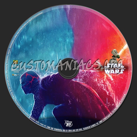 Star Wars - Rise Of Skywalker 3D (2019) blu-ray label V3 blu-ray label