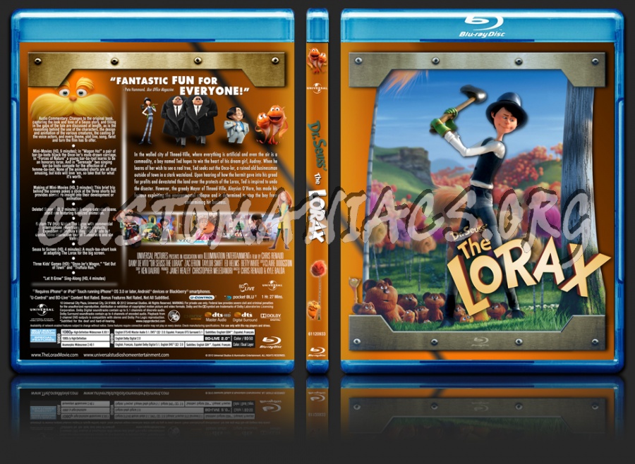 The Lorax (2012) blu-ray cover