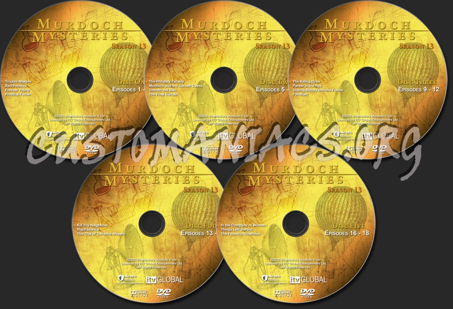Murdoch Mysteries - Season 13 dvd label